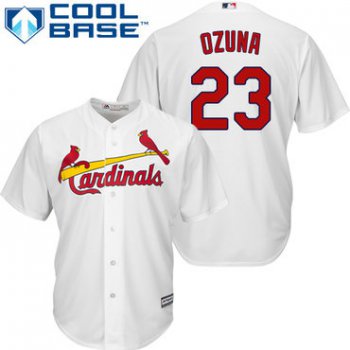 Cardinals #23 Marcell Ozuna White Cool Base Stitched Youth Baseball Jersey