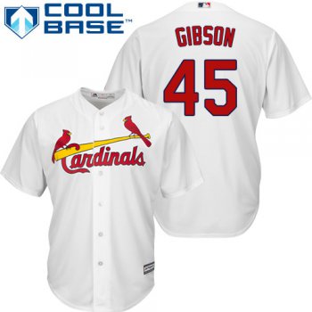 Cardinals #45 Bob Gibson White Cool Base Stitched Youth Baseball Jersey