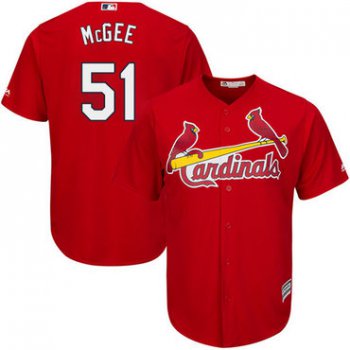 Cardinals #51 Willie McGee Red Cool Base Stitched Youth Baseball Jersey
