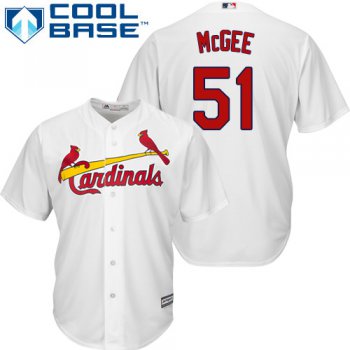 Cardinals #51 Willie McGee White Cool Base Stitched Youth Baseball Jersey