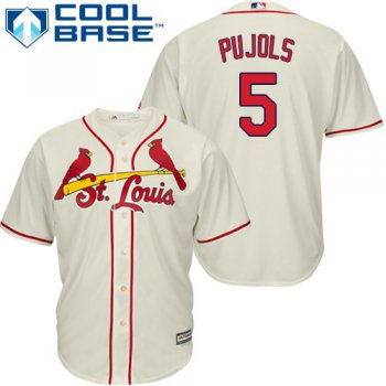 Cardinals #5 Albert Pujols Cream Cool Base Stitched Youth Baseball Jersey