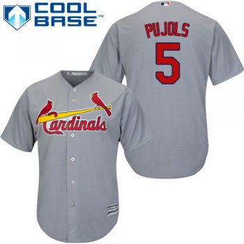 Cardinals #5 Albert Pujols Grey Cool Base Stitched Youth Baseball Jersey