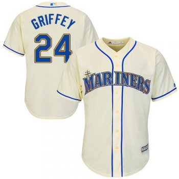 Mariners #24 Ken Griffey Cream Cool Base Stitched Youth Baseball Jersey