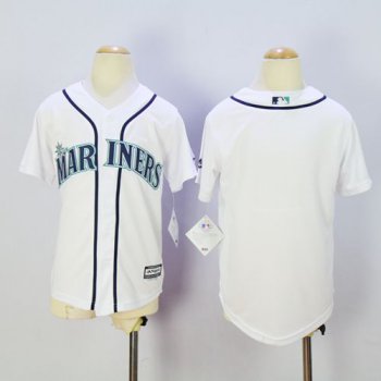 Mariners Blank White Cool Base Stitched Youth Baseball Jersey