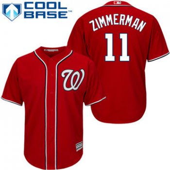 Nationals #11 Ryan Zimmerman Red Cool Base Stitched Youth Baseball Jersey