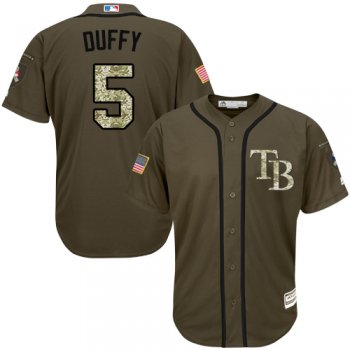Rays #5 Matt Duffy Green Salute to Service Stitched Youth Baseball Jersey