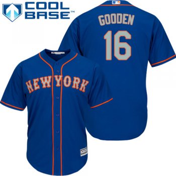 Mets #16 Dwight Gooden Blue(Grey NO.) Cool Base Stitched Youth Baseball Jersey