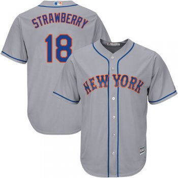 Mets #18 Darryl Strawberry Grey Cool Base Stitched Youth Baseball Jersey