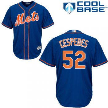 Mets #52 Yoenis Cespedes Blue Cool Base Stitched Youth Baseball Jersey