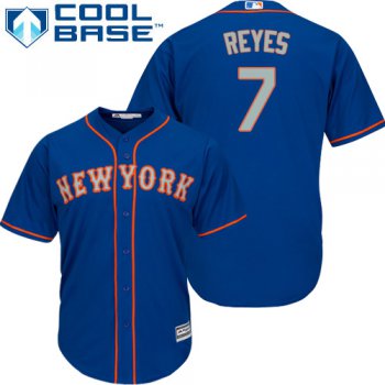Mets #7 Jose Reyes Blue(Grey NO.) Cool Base Stitched Youth Baseball Jersey