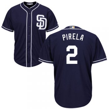 Padres #2 Jose Pirela Navy blue Cool Base Stitched Youth Baseball Jersey