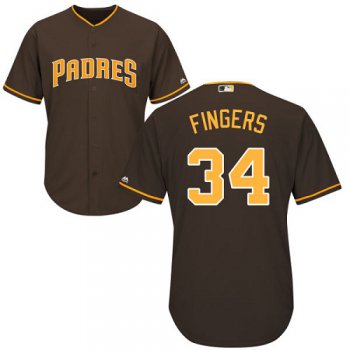 Padres #34 Rollie Fingers Brown Cool Base Stitched Youth Baseball Jersey