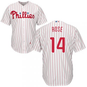 Phillies #14 Pete Rose White(Red Strip) Cool Base Stitched Youth Baseball Jersey