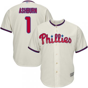 Phillies #1 Richie Ashburn Cream Cool Base Stitched Youth Baseball Jersey