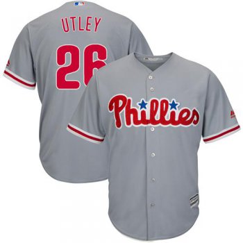 Phillies #26 Chase Utley Grey Stitched Youth Baseball Jersey