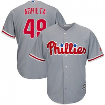 Phillies #49 Jake Arrieta Grey Cool Base Stitched Youth Baseball Jersey