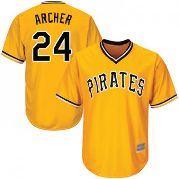 Pirates #24 Chris Archer Gold Cool Base Stitched Youth Baseball Jersey