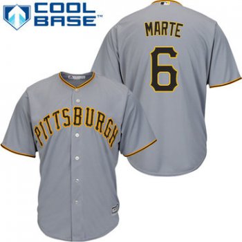 Pirates #6 Starling Marte Grey Cool Base Stitched Youth Baseball Jersey