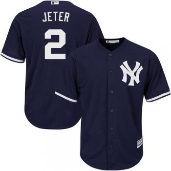 Yankees #2 Derek Jeter Navy blue Cool Base Stitched Youth Baseball Jersey