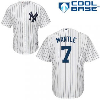 Yankees #7 Mickey Mantle Stitched White Youth Baseball Jersey