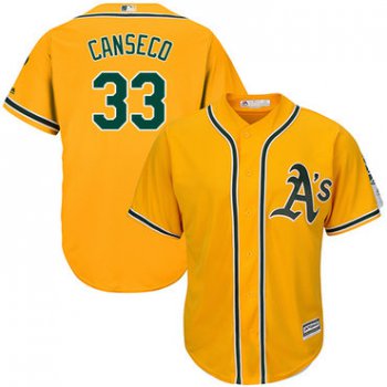 Athletics #33 Jose Canseco Gold Cool Base Stitched Youth Baseball Jersey