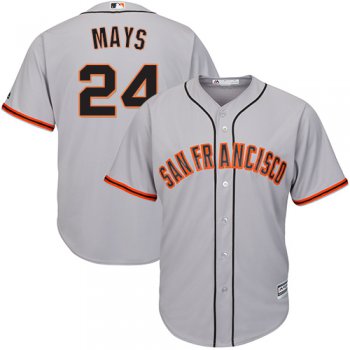 Giants #24 Willie Mays Grey Road Cool Base Stitched Youth Baseball Jersey