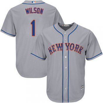 Mets #1 Mookie Wilson Grey Cool Base Stitched Youth Baseball Jersey