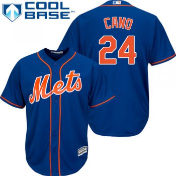 Mets #24 Robinson Cano Blue Cool Base Stitched Youth Baseball Jersey