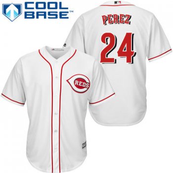 Reds #24 Tony Perez White Cool Base Stitched Youth Baseball Jersey