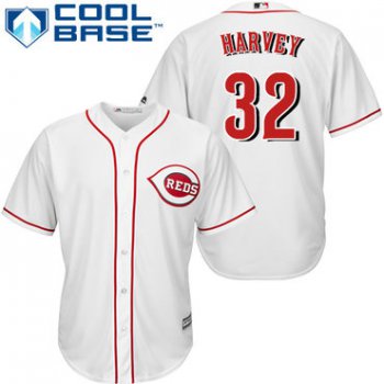 Reds #32 Matt Harvey White Cool Base Stitched Youth Baseball Jersey