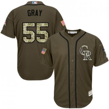 Rockies #55 Jon Gray Green Salute to Service Stitched Youth Baseball Jersey