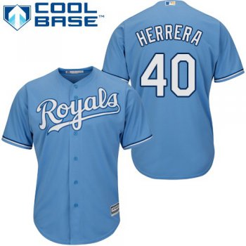 Royals #40 Kelvin Herrera Light Blue Cool Base Stitched Youth Baseball Jersey