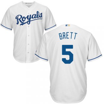 Royals #5 George Brett White Cool Base Stitched Youth Baseball Jersey