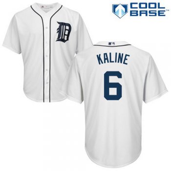 Tigers #6 Al Kaline White Cool Base Stitched Youth Baseball Jersey