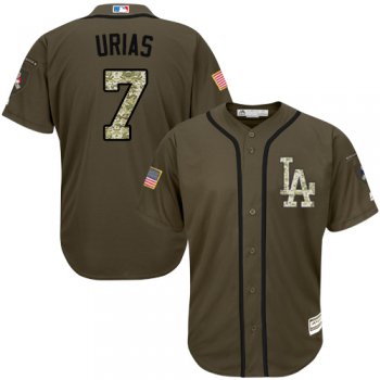 Dodgers #7 Julio Urias Green Salute to Service Stitched Youth Baseball Jersey