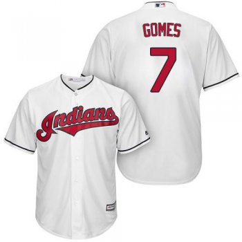 Indians #7 Yan Gomes White Home Stitched Youth Baseball Jersey