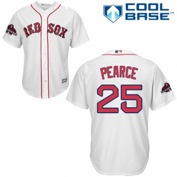 Red Sox #25 Steve Pearce White Cool Base 2018 World Series Champions Stitched Youth Baseball Jersey