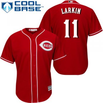 Reds #11 Barry Larkin Red Cool Base Stitched Youth Baseball Jersey