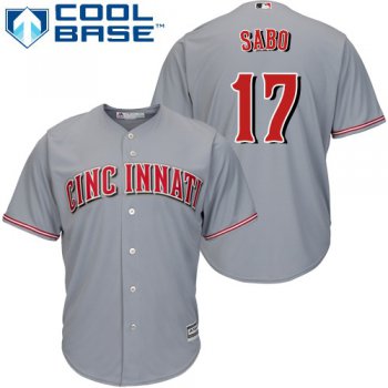 Reds #17 Chris Sabo Grey Cool Base Stitched Youth Baseball Jersey