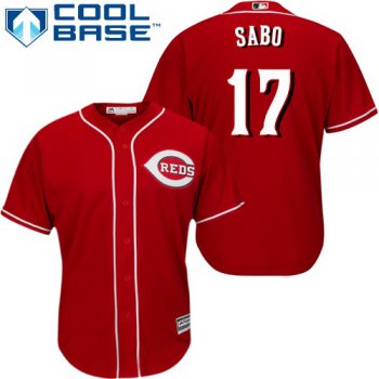 Reds #17 Chris Sabo Red Cool Base Stitched Youth Baseball Jersey