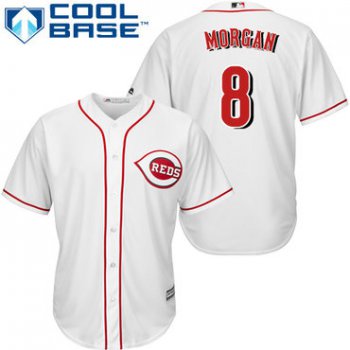 Reds #8 Joe Morgan White Cool Base Stitched Youth Baseball Jersey