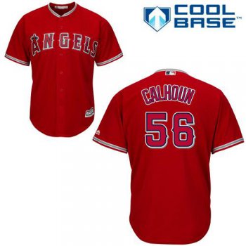 Angels #56 Kole Calhoun Red Cool Base Stitched Youth Baseball Jersey