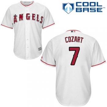 Angels #7 Zack Cozart White Cool Base Stitched Youth Baseball Jersey