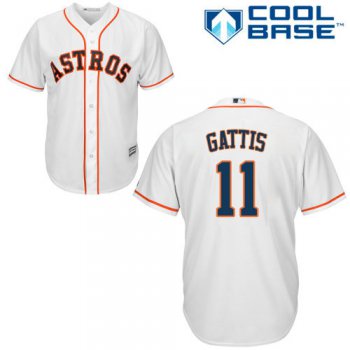 Astros #11 Evan Gattis White Cool Base Stitched Youth Baseball Jersey