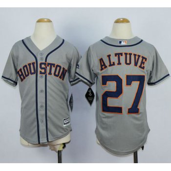 Astros #27 Jose Altuve Grey Cool Base Stitched Youth Baseball Jersey