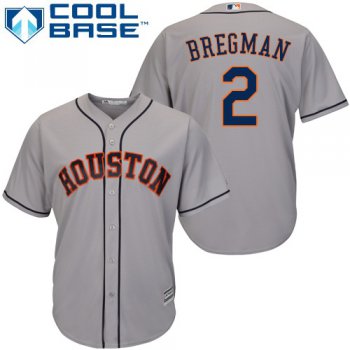 Astros #2 Alex Bregman Grey Cool Base Stitched Youth Baseball Jersey