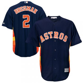 Astros #2 Alex Bregman Navy Blue Cool Base Stitched Youth Baseball Jersey