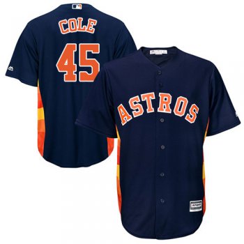 Astros #45 Gerrit Cole Navy Blue Cool Base Stitched Youth Baseball Jersey