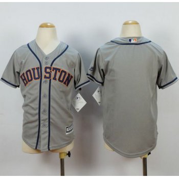 Astros Blank Grey Cool Base Stitched Youth Baseball Jersey