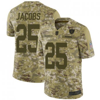 Raiders #25 Josh Jacobs Camo Youth Stitched Football Limited 2018 Salute to Service Jersey